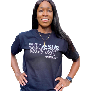 Try Jesus Tee- Black